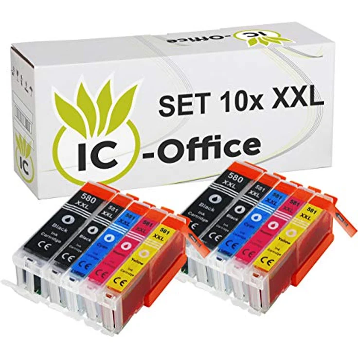 IC-Office TS6351a Farbtintenstrahl-Multifunktionsgerät All-in-One 3-in-1 (Drucker, Scanner, Kopierer, USB, WLAN, Apple AirPrint) Weiß + 10 XXL Tintenpatronen – Bild 2