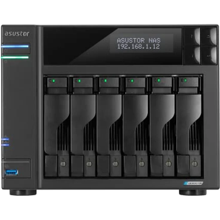 Asustor Lockerstor 6 Gen2+ AS6706T v2, 6 Bay NAS mit Intel Quad-Core 2.0GHz CPU, 8GB RAM, Dual 5GbE Ports, 4 M.2 SSD Slots, HDMI – Bild 2