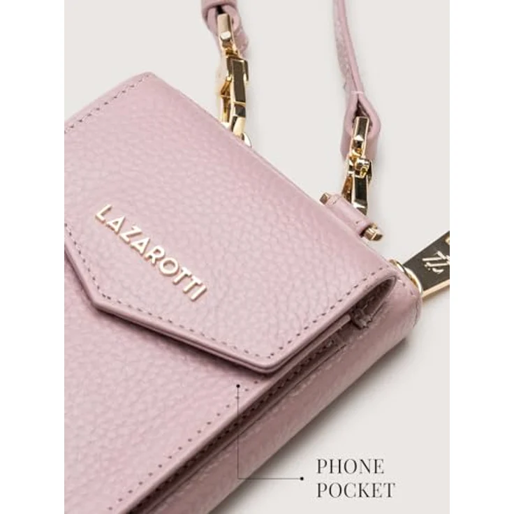 Lazarotti Bologna Leather Handytasche, 100% Leder, 11 cm, rosa – Bild 6