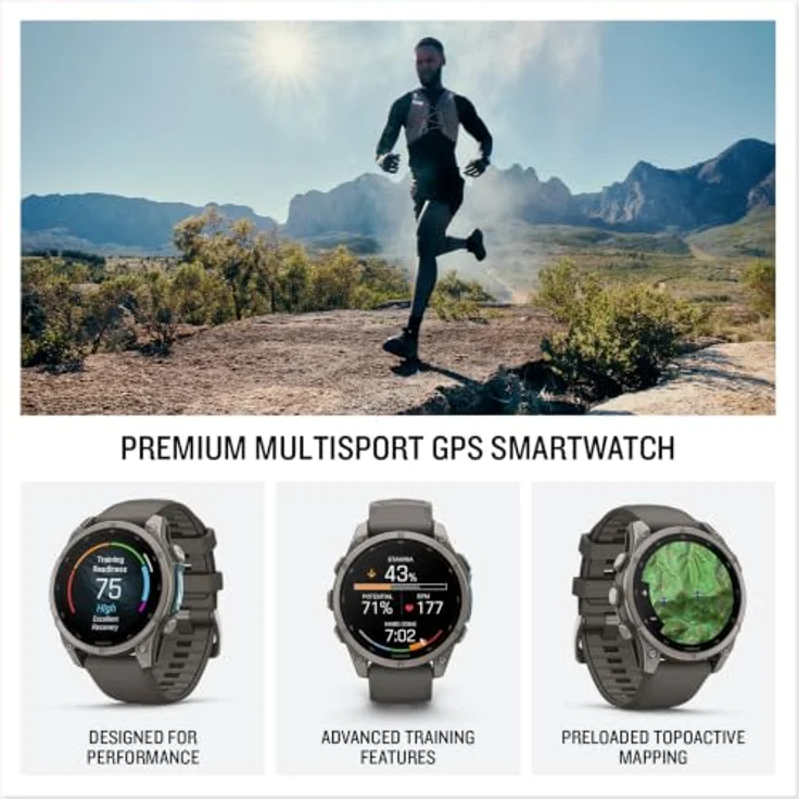 GARMIN FENIX 9, 47 MM Multisport GPS-Smartwatch mit Titan-Lünette, AMOLED Touchdisplay, Saphirglas, Kieselgrau – Bild 2