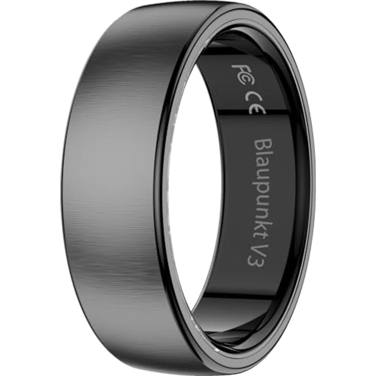 Blaupunkt Smart Ring Pro V3, Titanlegierung, Schritte, Puls, Schlaf, Temperatur, SpO2, HRV, IP68, schwarz, Größe 7 – Bild 2