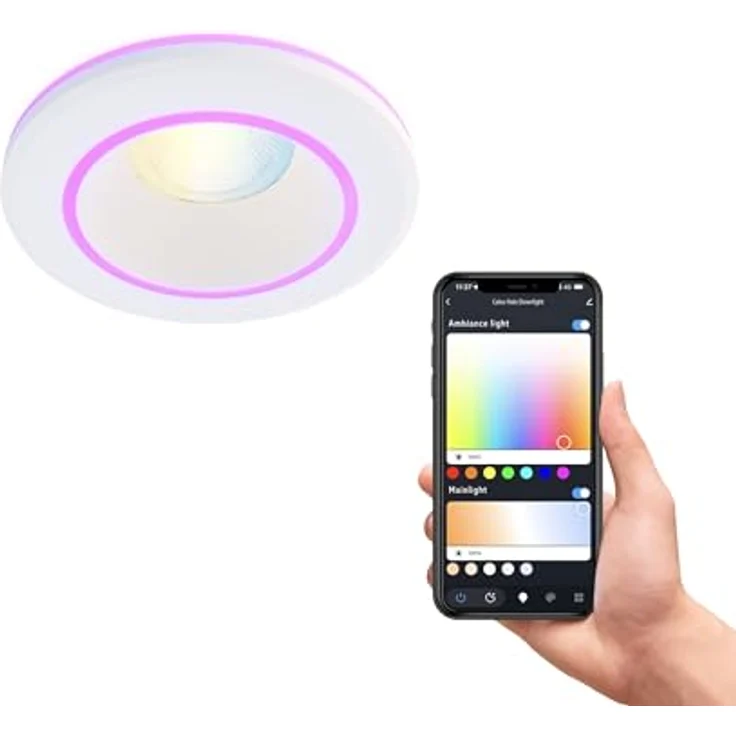 Calex Smart Halo Einbau-Downlight, CCT RGB LED-Deckenleuchte, IP44, steuerbar per App und Sprachbefehl, weiß – Bild 3