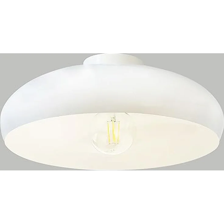 bamyum Deckenlampe Weiß, Androa, Vintage Küchenlampe Ø40 cm 1 flammig, E27 mit Dimmer, Retro Wohnzimmer Schlafzimmer – Bild 1