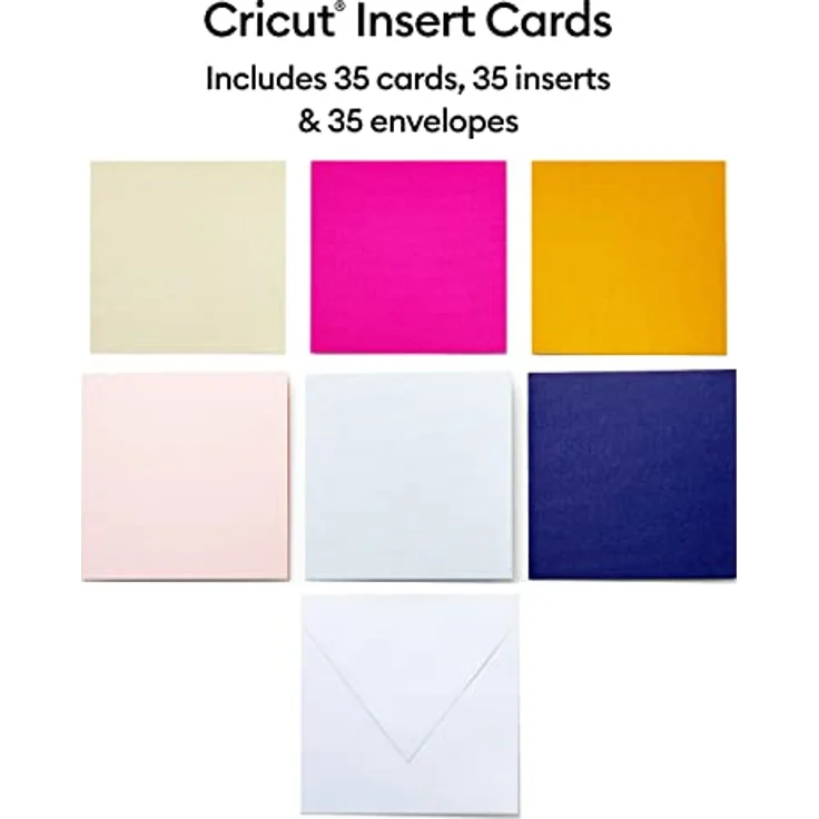 Cricut Insert Cards Sensei S40, Kartenset in Tulpenblau und Puder mit klebstofffreiem Design und passenden Umschlägen – Bild 3