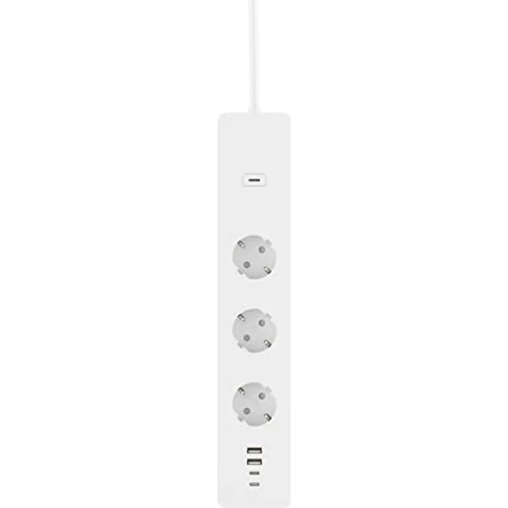 Woox Steckdosenleiste R6132 Intelligente Steckerleiste 3 AC-Ausgänge Type F 1,5 m 3680 W Weiß (3 x USB, Alexa-kompatibel) – Bild 3