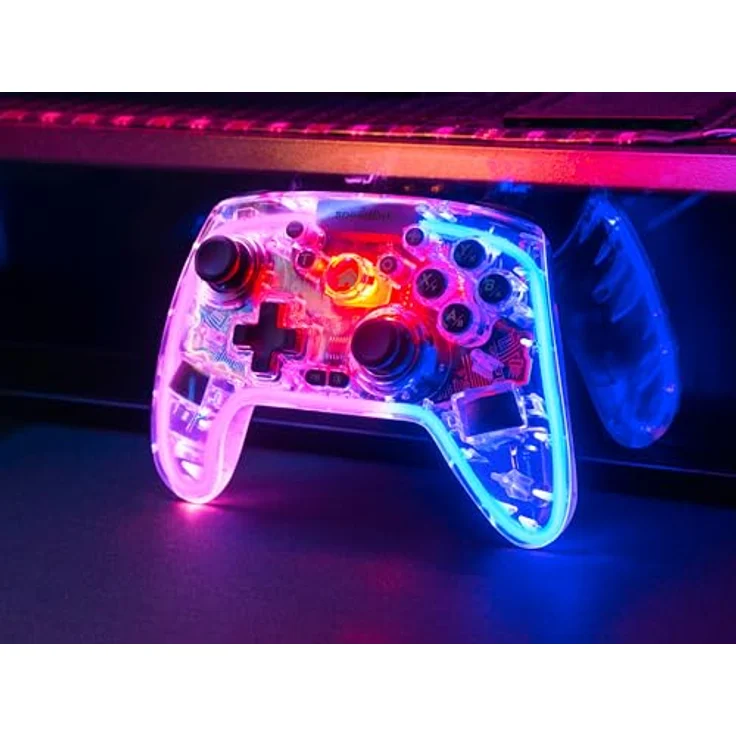 Speedlink RAIT NX RGB Gamepad, Wireless/Wired Controller für PC/Android/Switch OLED/Lite, transparente Optik, RGB-Beleuchtung, 600mAh Akku – Bild 7
