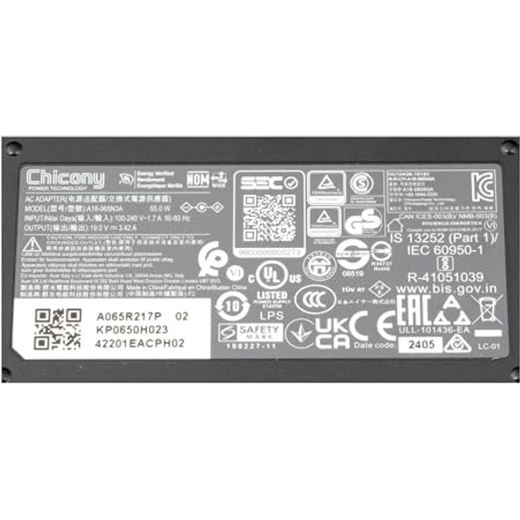 Acer KP.06501.012, Notebook Netzteil (65 W) zur Stromversorgung und Akkuaufladung, Schwarz – Bild 5