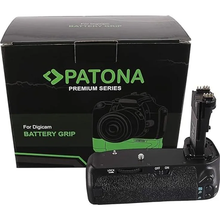 Patona Premium Batteriegriff BG-E14H für Canon EOS 70D/80D, ergonomischer Batteriegriff mit Platz für 2 Akkus LP-E6 oder 6 AA Akkus