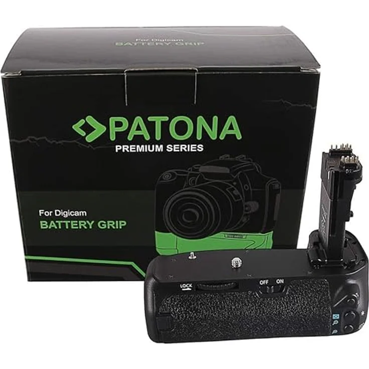 Patona Premium Batteriegriff BG-E14H für Canon EOS 70D/80D, ergonomischer Batteriegriff mit Platz für 2 Akkus LP-E6 oder 6 AA Akkus – Bild 1