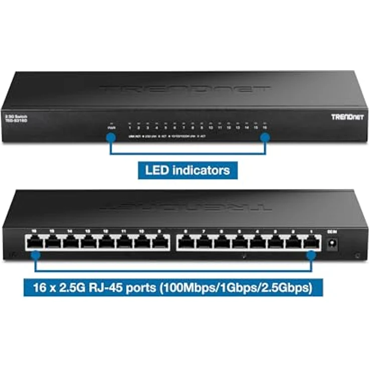 TRENDnet 16-Port Unmanaged 2.5G Desktop Switch, TEG-S3160 - Preisvergleich – Bild 3