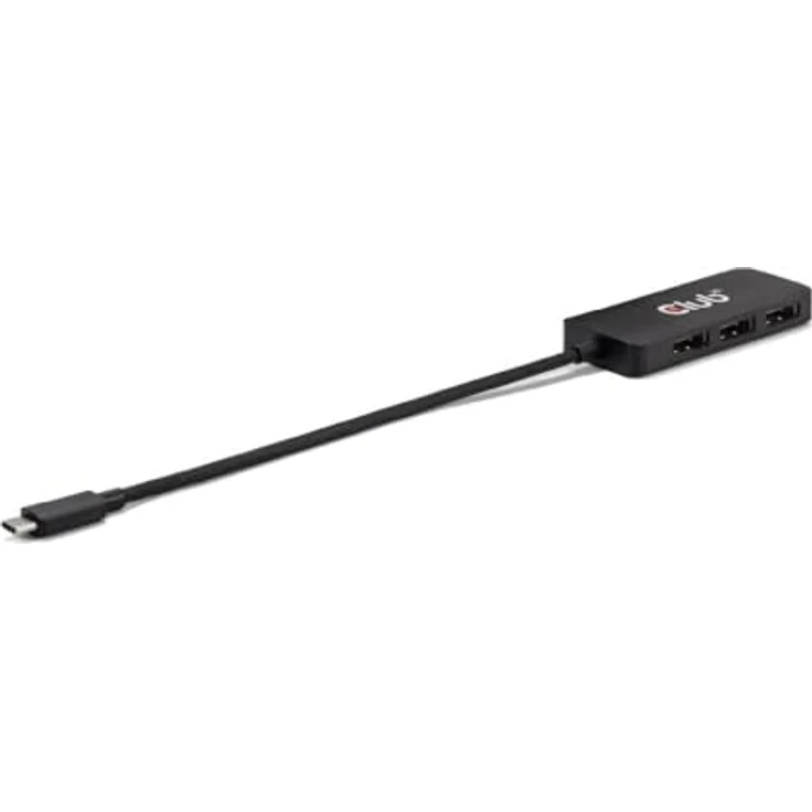 Club 3D CSV-1553 USB Typ C (DP Alt-Mode 2.1) auf DisplayPort Triple Monitor 4K60Hz MST Hub, Schwarz – Bild 1