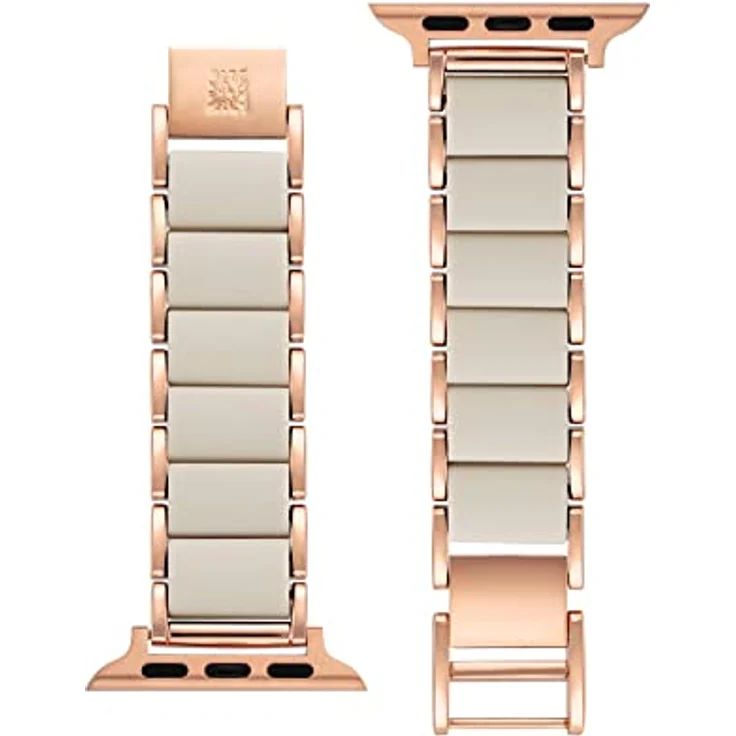 Anne Klein Rubberized Fashion Bracelet für Apple Watch, verstellbar und sicher, Ersatzband für Apple Watch 38/40/41mm in Beige – Bild 3