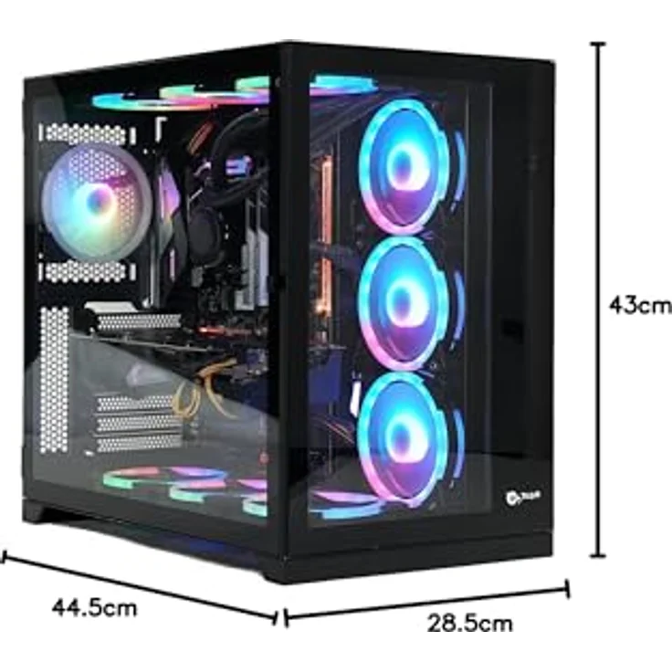 Big Buy Cooking Caja Semitorre ATX Talius Zeus, MicroATX Gaming Gehäuse mit gehärtetem Glas und verbessertem Kabelmanagement, schwarz – Bild 8
