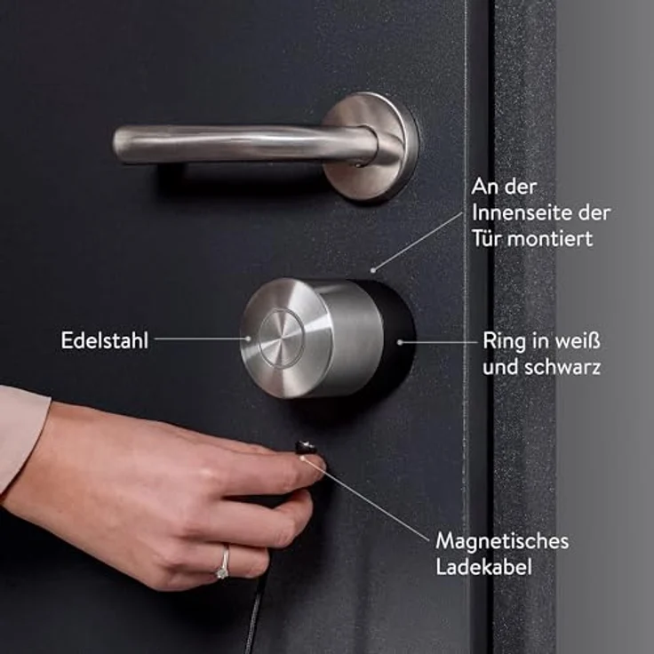 NUKI Smart Lock Pro (5. Generation), Smartlock mit WLAN, Auto Unlock, Edelstahlgehäuse, Silber – Bild 4