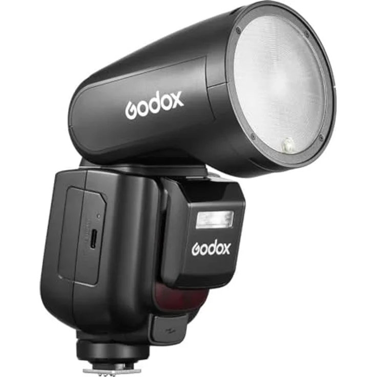 Godox V1Pro C, TTL Li-Ionen Rundblitzgerät für Canon mit 76 Leitzahl und 100 Blitzen bei voller Leistung – Bild 1
