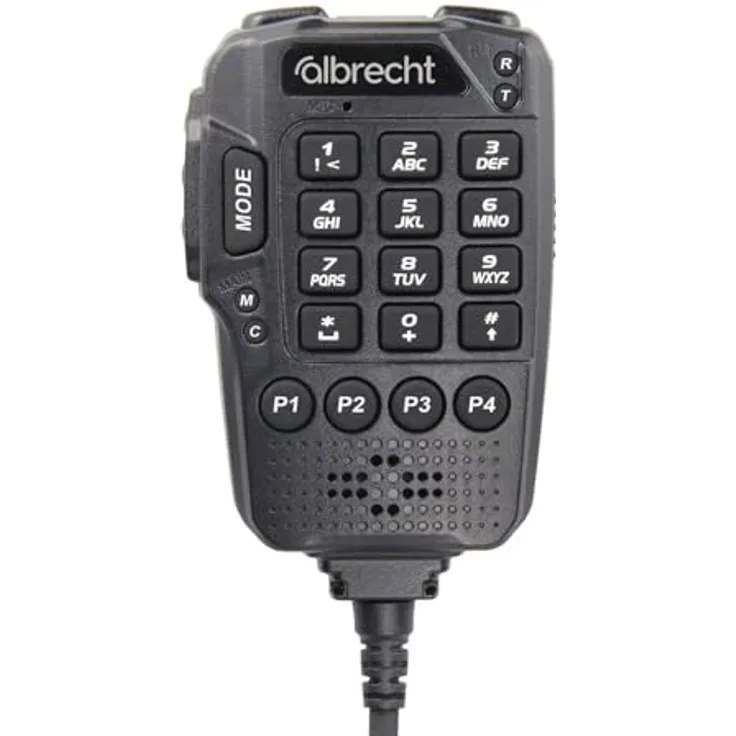 Albrecht Ansteck Sprach-Mikrofon für AE 5900 Mini SSB, multifunktional mit programmierbaren Tasten und LED-Anzeigen