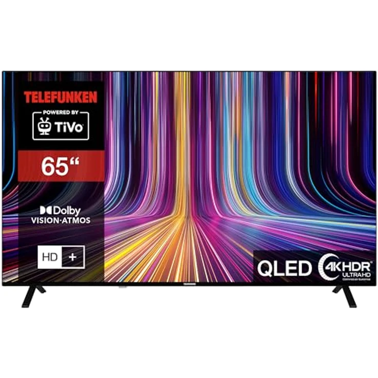 Telefunken 65 Zoll QLED Fernseher/TiVo Smart TV (4K UHD, HDR Dolby Vision, Dolby Atmos, HD+ 6 Monate inkl., Triple-Tuner) QU65TO750S – Bild 1