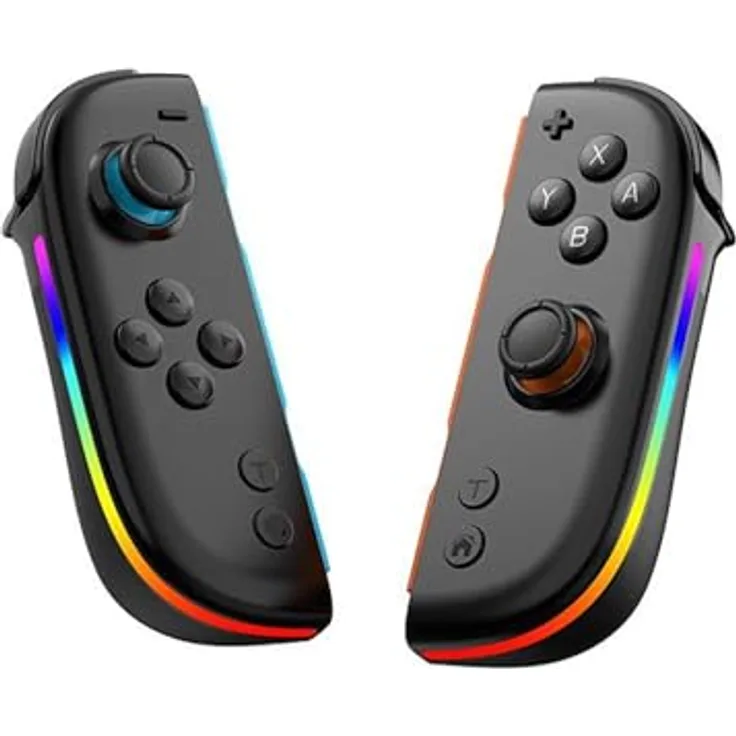 Wigento Split Controller für Nintendo Switch, Hall Joysticks mit 6-Achsen-Bewegungssensor und RGB Schwarz