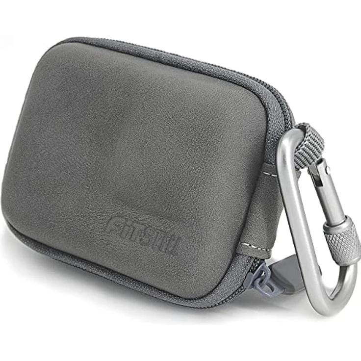 FiTSTILL Graue PU-Mini-Tragetasche für GoPro Hero 13-5, hartschalig, wasserdicht, stoßdämpfend, Reise-Aufbewahrung für DJI Osmo Action 5-1 – Bild 1