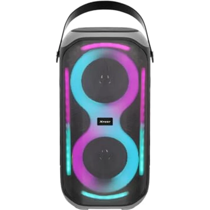 Trevi XFest XFM 225 W, kabelloser Lautsprecher mit 50 W, Stativ und Mikrofon, mehrfarbige LED-Lichter, TWS, USB, AUX-IN, wiederaufladbarer Akku – Bild 2