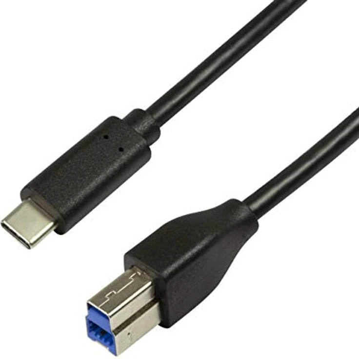 USB 3.2 (Gen1x1) Anschlusskabel, USB (Typ C) zu USB (Typ B) schwarz, 2m – Bild 2