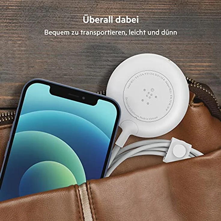 Belkin MagSafe Ladegerät, Magnetisches Kabelloses Ladegerät mit 2-m-Kabel für iPhone 14/13 Serie und MagSafe-fähige Geräte – Weiß – Bild 5
