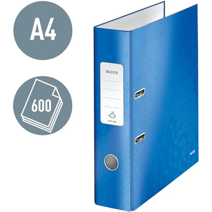 LEITZ Aktenordner 180° Wow 1005, Ordner breit, aufgeklebtes Rückenschild, Grau – Bild 2