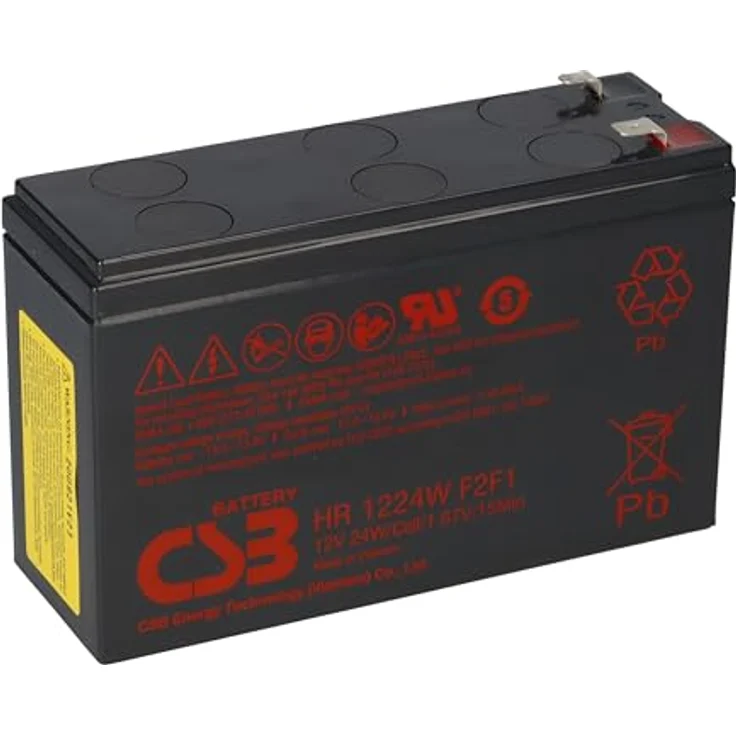 CSB Hochstrom Bleiakku HR1224WF2, 12V 6Ah, hochwertige Akkuzellen, leistungsstark für vielfältige Anwendungen – Bild 1