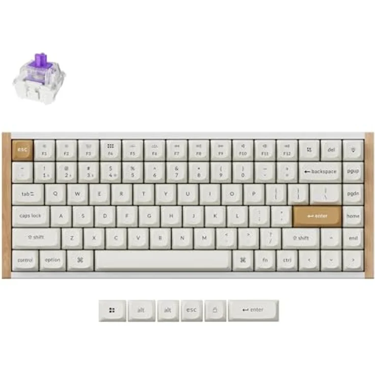 Keychron K2 HE Kabellose Magnetische Tastatur, RGB, Hot-swap, QMK/VIA, Gateron Magnetic Switch Nebula, Weiß – Bild 1