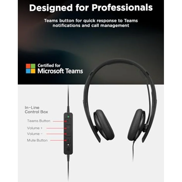 Lenovo WIRED VOIP HEADSET, Hochwertiges Material, Flexibel Gestaltet, Langlebig – Bild 8