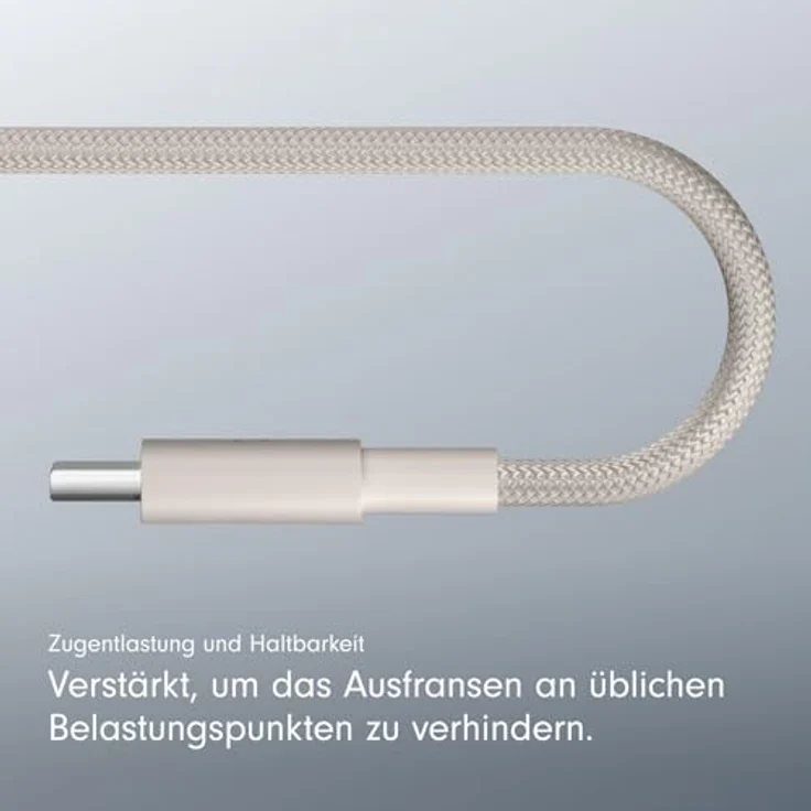 Beats USB-A auf USB-C Gewebtes Kabel, 1,5 m, schnelles Laden, langlebig und verwicklungsfrei, Energie-Grau – Bild 5