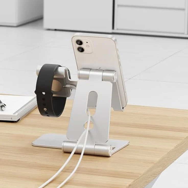 Desire2 Restore Pro Ladeständer für Apple Watch, faltbar, Aluminium, rutschfest, Silber – Bild 7