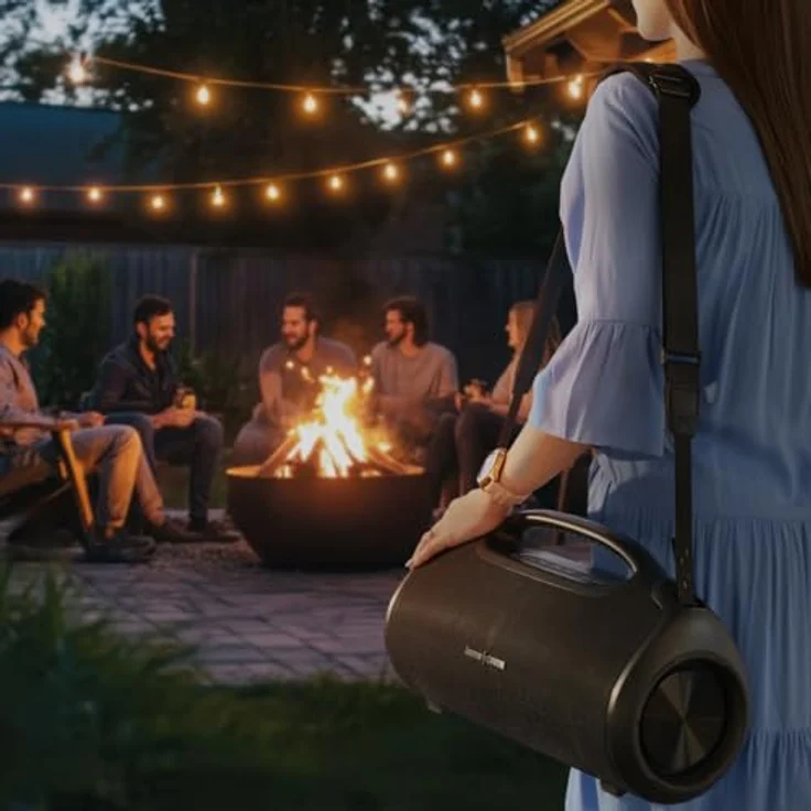 Hama UltiMate Pro 120 W Bluetooth Lautsprecher, IPX6 wasserfest, bis 24 h Laufzeit, schwarz, versandkostenfrei – Bild 22