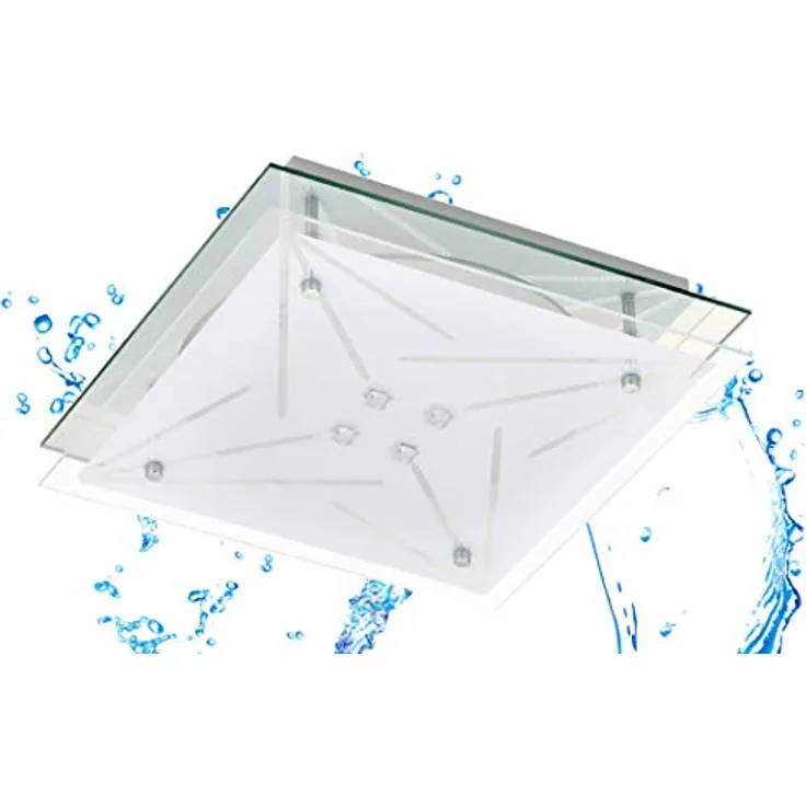 Trango 3104 Feuchtraum IP44 LED Deckenstrahler für Bad 3-Stufen dimmbar in Eckig *STAR* inkl. 12 Watt warmweiß LED Modul - Chrom & Weiß - Preisvergleich