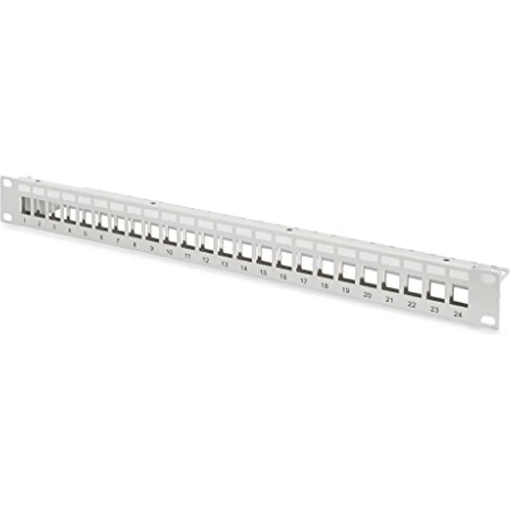 Digitus Modulares Patch Panel, geschirmt 24-Port, blank, 1HE, Rack Mount Farbe Grau RAL 7035 (DN-91410) – Bild 4