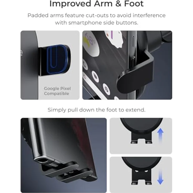 iOttie Auto Sense 2, Qi-zertifizierte Smartphone Halterung mit automatischer Erkennungsfunktion und 15 W Wireless Charging, Schwarz – Bild 5