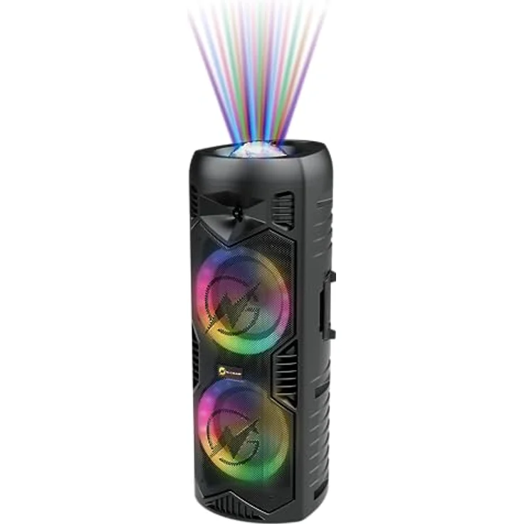 N-Gear Let's Go Party 5150 Schwarz - Tragbarer Bluetooth Lautsprecher - drahtloser 200 Watt Karaoke Partybox mit licht und integriertem Mikrofon - 5 Stunden Spielzeit – Bild 1