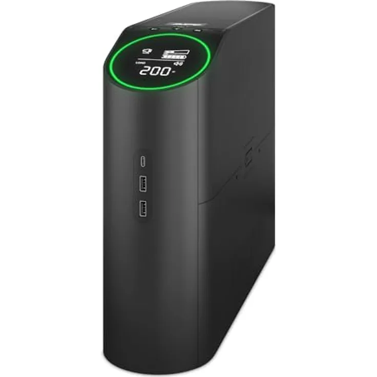 APC Back-UPS Pro, 2200VA/1320W, Tower, 230V, 4X Schuko-Steckdosen und 2X IEC C13-Steckdosen, RGB-Lichter, Sinuswelle Pure, Midnight (Black)