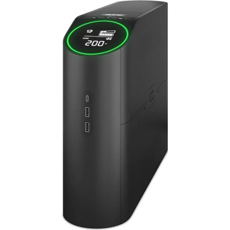 APC Back-UPS Pro, 2200VA/1320W, Tower, 230V, 4X Schuko-Steckdosen und 2X IEC C13-Steckdosen, RGB-Lichter, Sinuswelle Pure, Midnight (Black) – Bild 1