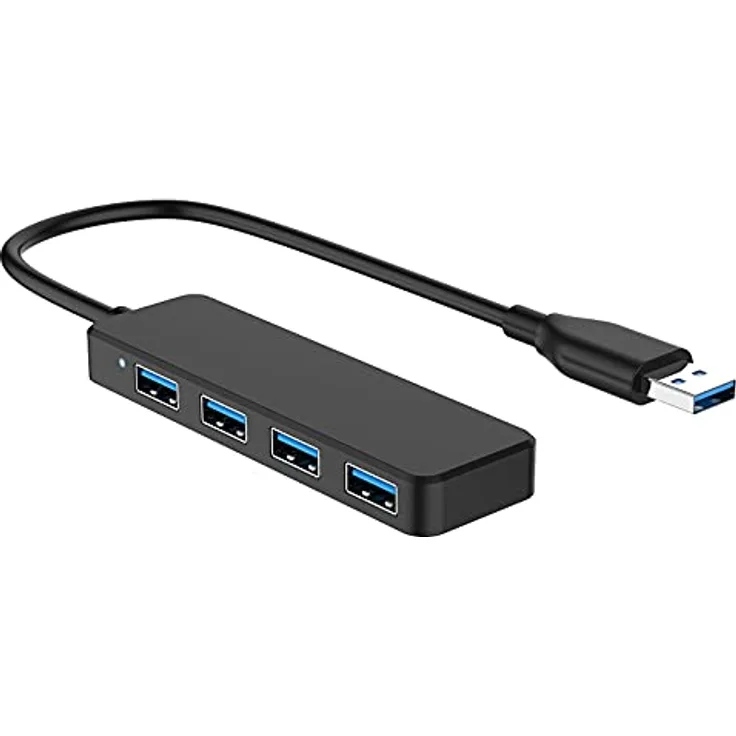 USB Hub, Yizhet 4 Port USB 3.0 Hub USB Verteiler, SuperSpeed 5Gbps Datenhub, USB Erweiterung mit 30cm Kabel, Kompatibel mit MacBook Air/Pro/Mini, PS4, Laptops und PC, USB Flash Drives, HDD