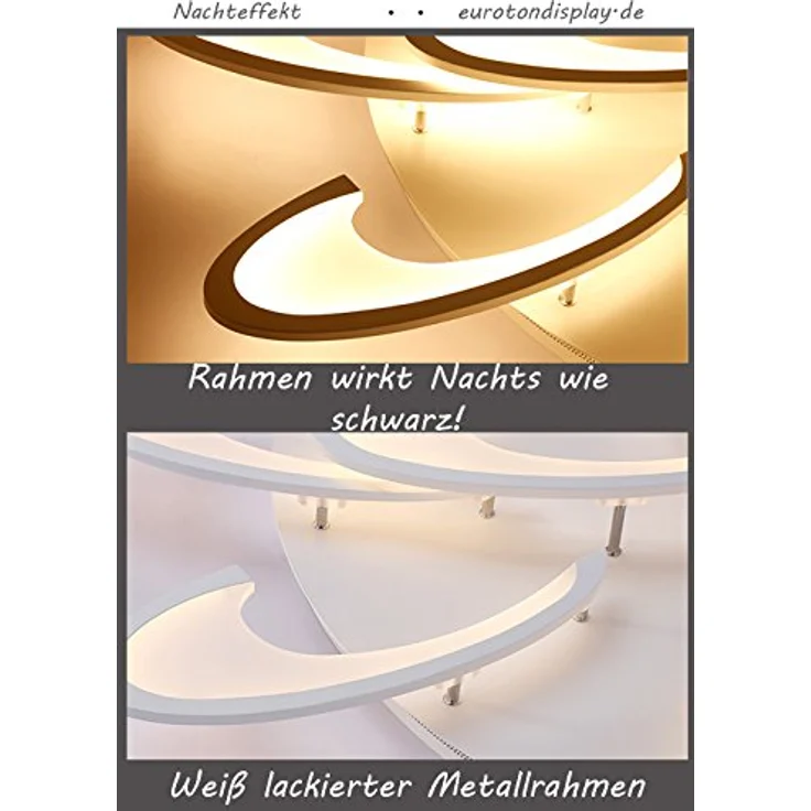Eurotondisplay LED Deckenleuchte 2127-3 Ø 65 cm LED 59W mit Fernbedienung, kalt-warm einstellbare Lichtfarbe, dimmbar, weiß lackierter Metallrahmen – Bild 3