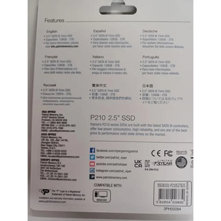 Patriot P210 - Solid-State-Disk - 2 TB - intern - 2.5 Zoll (6.4 cm) - SATA 6Gb/s (P210S2TB25) – Bild 6