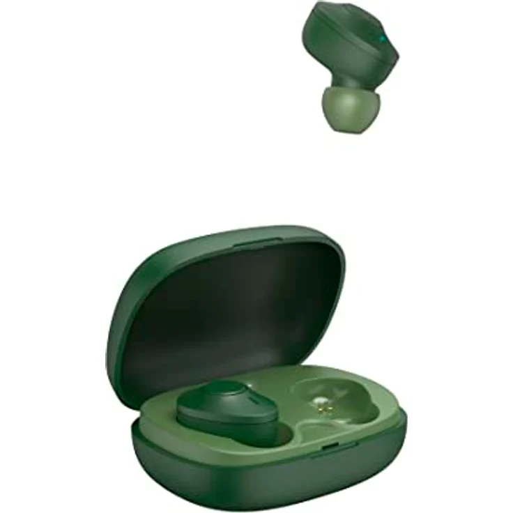 Hama Bluetooth Kopfhörer „Freedom Buddy“ (True Wireless, TWS, In Ear Kopfhörer, Wireless Kopfhörer, kabellos, Bass Boost, Kopfhörer kabellos, Earbuds, Sprachsteuerung, mit Ladebox) grün – Bild 2