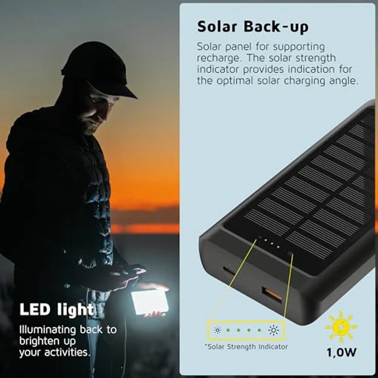 Xtorm Go2 USB-C Solar Powerbank, 10.000mAh, Schwarz – Bild 6