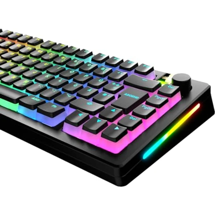 Glorious Aura V3 Keycaps, ISO Layout (DE), PBT, Doubleshot - Schwarz, Keycap-Komplettset mit lichtdurchlässigen PBT-Kunststoffkappen und DE-Layout – Bild 3