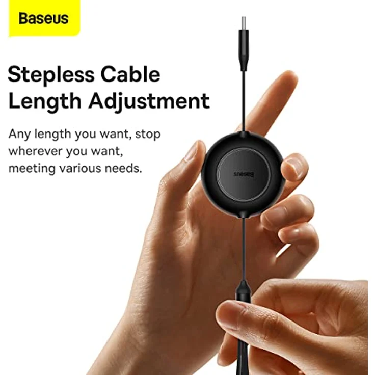 Baseus Bright Mirror 4, USB-C 3-in-1-Kabel für Micro-USB, USB-C und Lightning, 100 W, 3,5 A, 1,1 m, schwarz – Bild 6