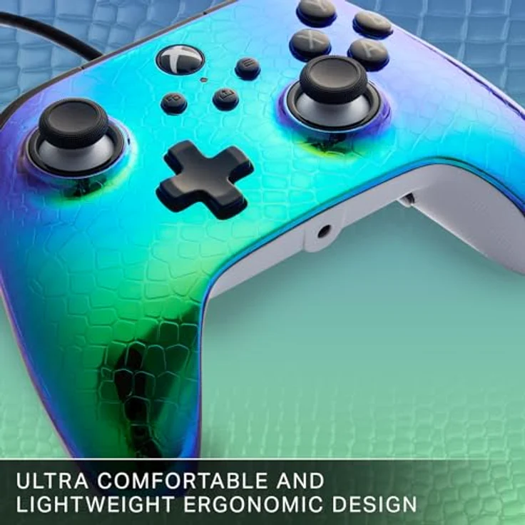 PowerA Advantage Kabelgebundener Controller Raptor Chrome (Xbox Series X), ergonomisches Gamepad mit 3 m USB-C-Kabel, erweiterbaren Gaming-Tasten und Doppel-Vibrationsmotoren – Bild 6