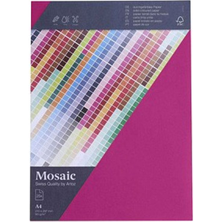 artoz Briefpapier Mosaic fuchsia DIN A4, 90 g/qm, 25 Blatt, blickdicht und FSC-zertifiziert