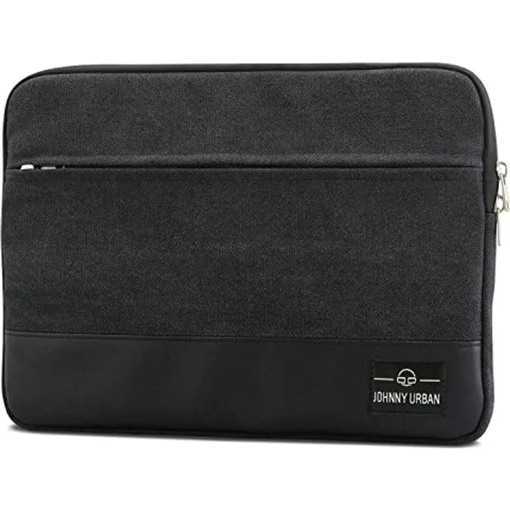 Johnny Urban Laptophülle 15-15.6 Zoll Anthrazit-Schwarz Canvas Laptop Sleeve 15-15.6" Schutzhülle Laptoptasche Hülle Case für Dell HP ASUS Acer Lenovo UVM. - Notebook Tasche aus Baumwolle