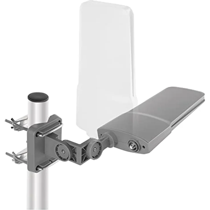 EMOS J0804 Außenantenne mit Verstärker, VHF/UHF/DAB, 80 km Reichweite, integrierter LTE- und 5G-Filter, Full HD, inkl. 8,5 m Koaxialkabel und Zubehör – Bild 4